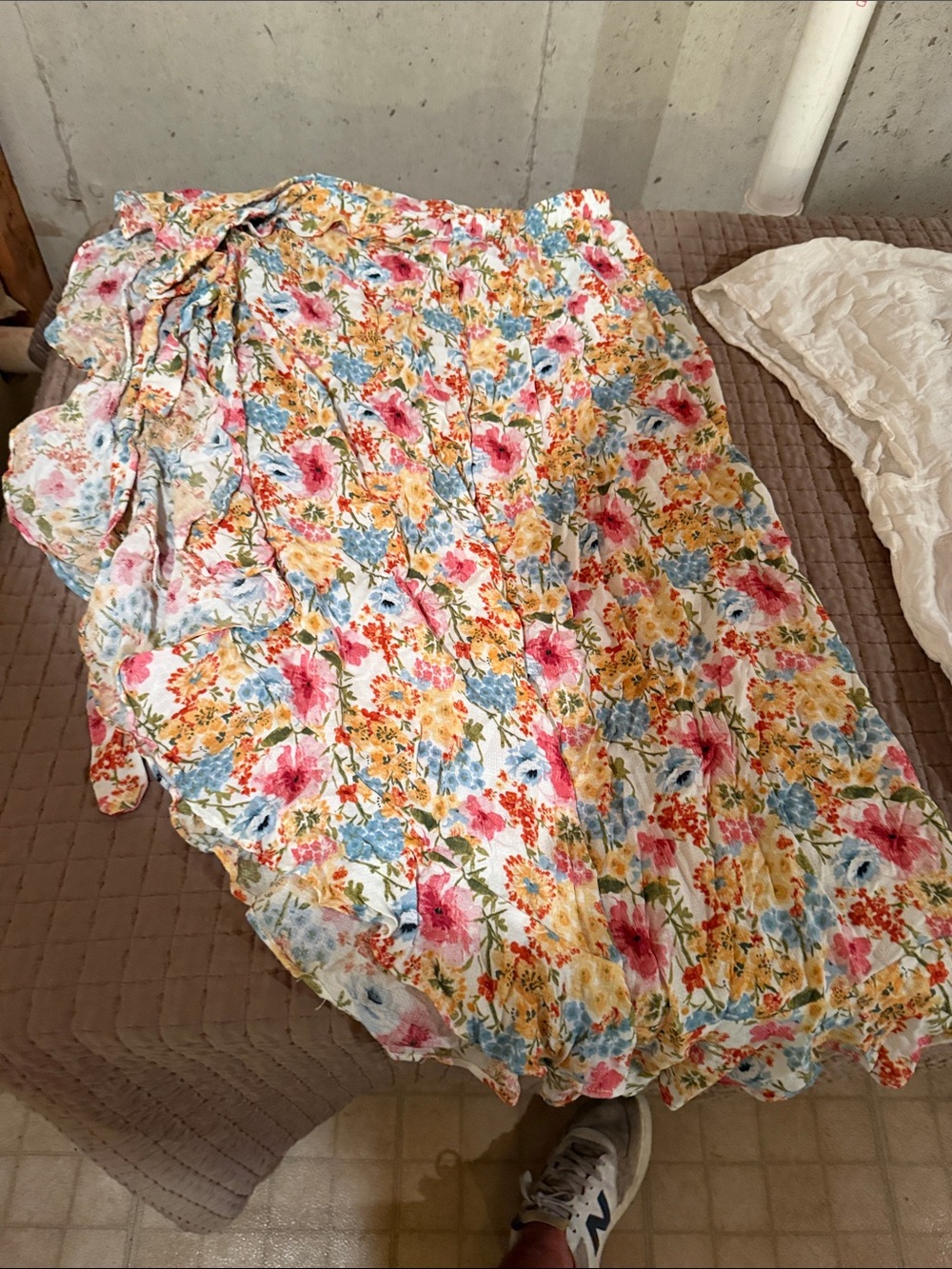 Floral Multi-Color Wrap Maxi Skirt